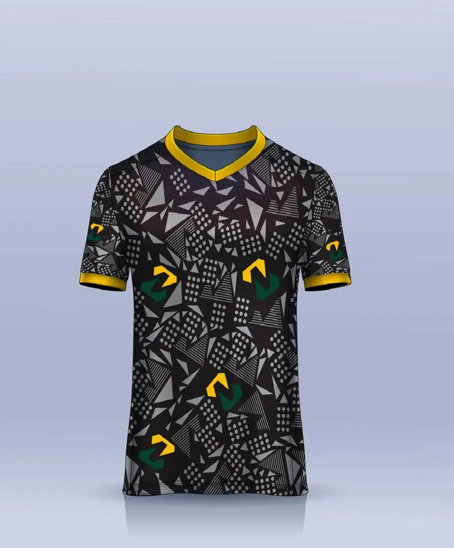 Zua Nation Signature Print V-Neck Tee — Black - Image 3